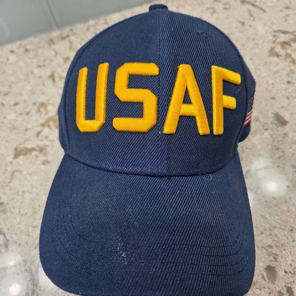 USAF Air Force Embroidered Baseball Cap Navy‎ Blue American Flag Men's